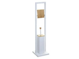 drzac rolo papira i wc cetke FIVE 60*20*20cm metal bambus bela 160926A