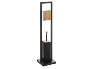 drzac rolo papira i wc cetke FIVE 60*20*20cm metal bambus crna 160926B
